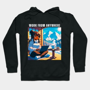 Work From Anywhere - Man in Mountains and Snow Hoodie